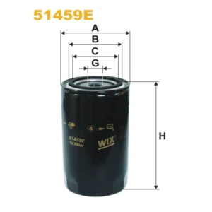 Фільтр оливи WIX FILTERS Bedford, Dodge, Leyland, Nissan, Pegaso, Renault (RVI),Volvo, Bobcat, Cas (51459E)