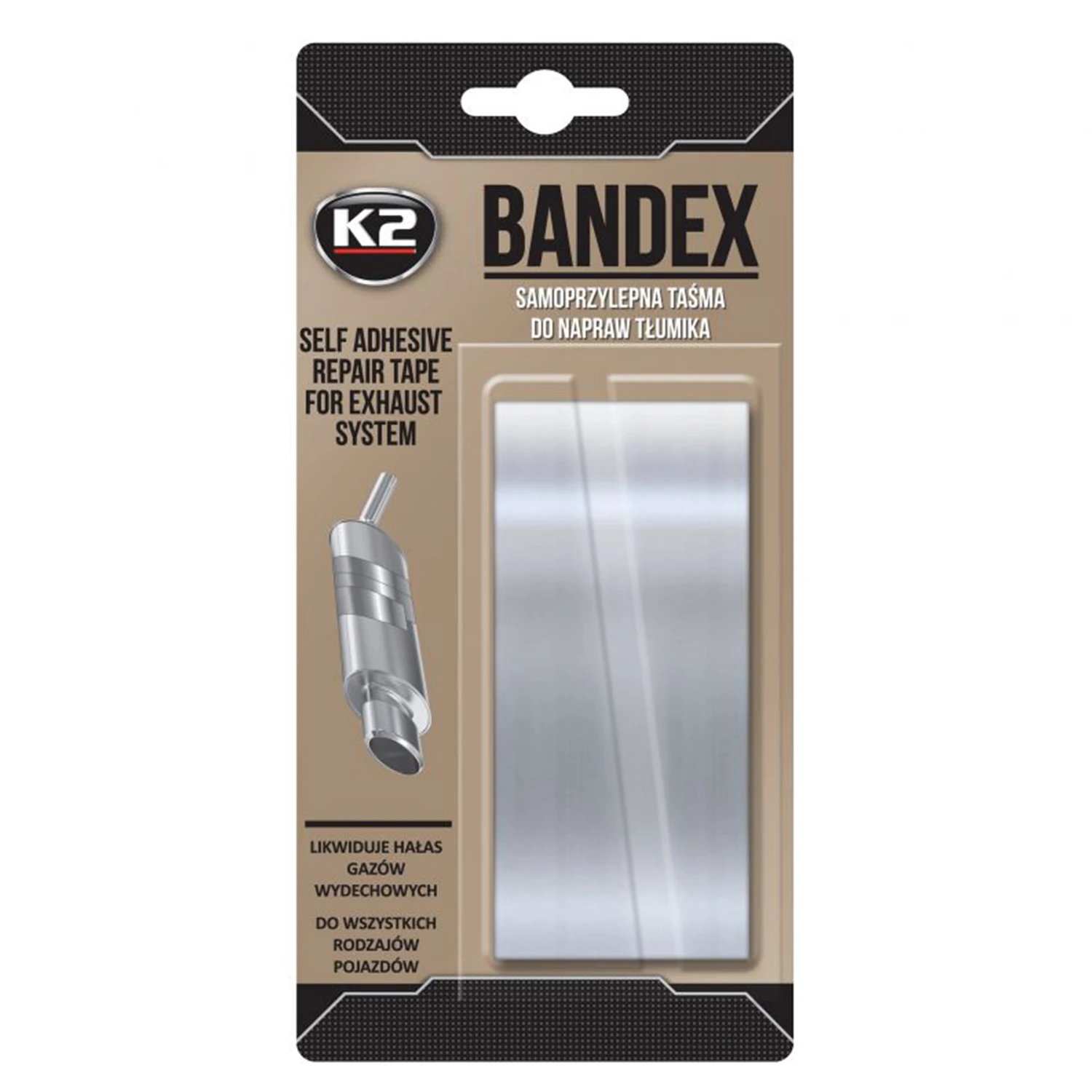 Стрічка для ремонту вихлопної системи срібляста K2 Bandex (B305)