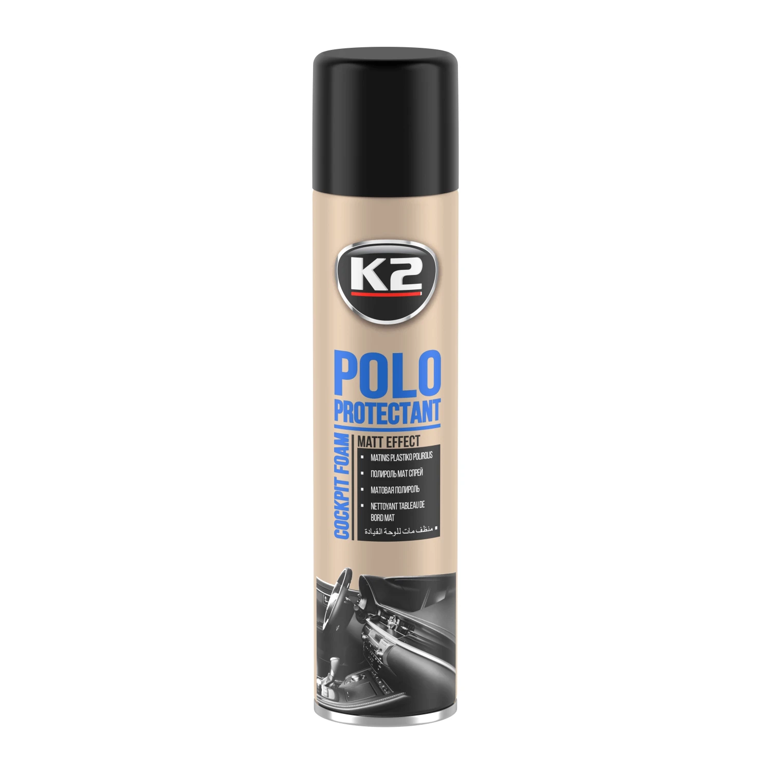 Поліроль для пластику матовий прозорий аерозоль 300мл K2 Polo Protectant  (K413)