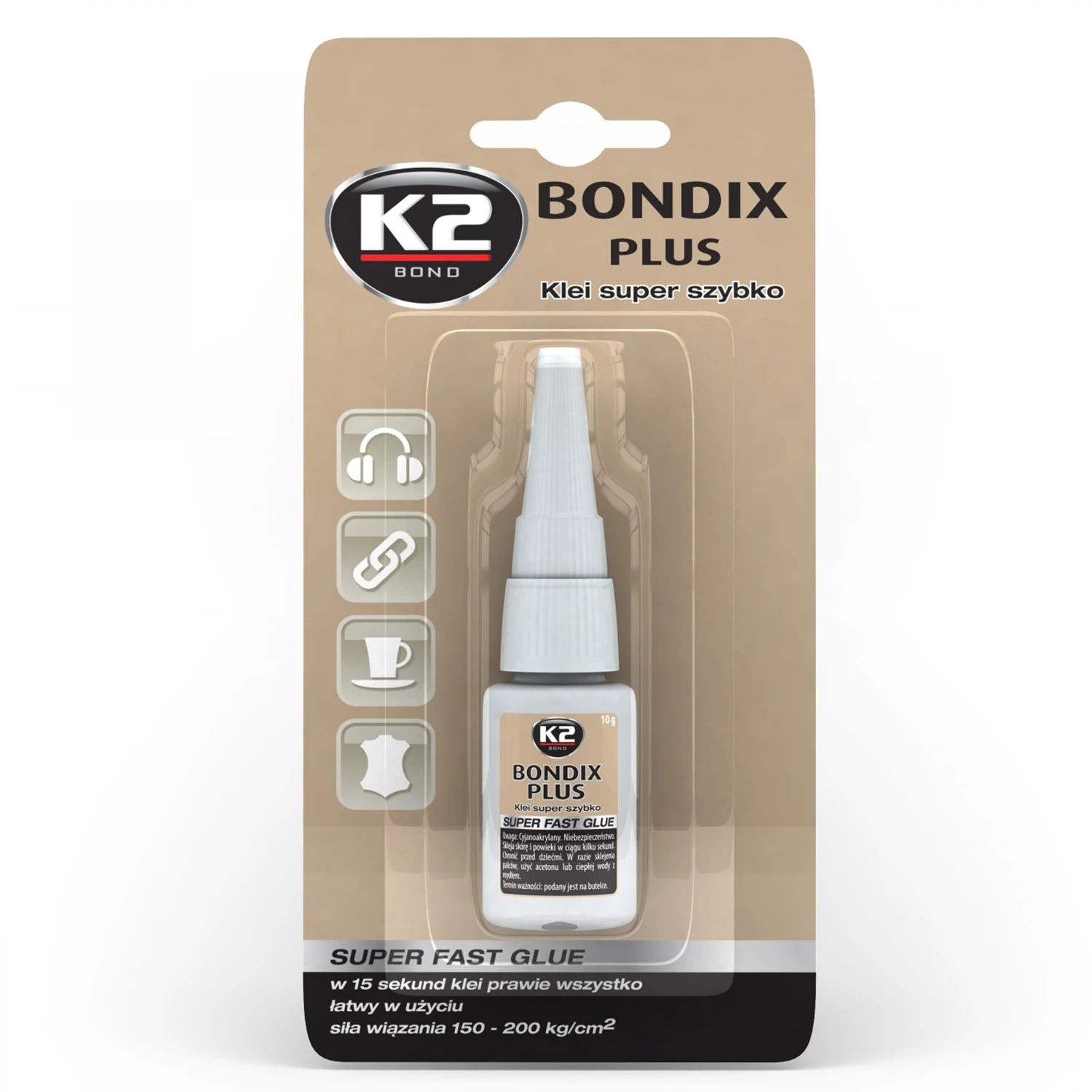 Суперклей універсальний K2 Bondix Plus прозорий 10г (B101)