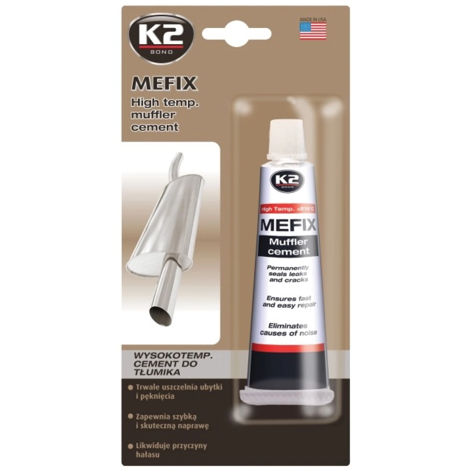 Герметик для ремонту вихлопної системи K2 Bond Mefix 140г (B306)