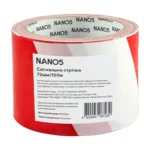 Стрічка сигнальна для огородження об'єктів NANO5 червоно-біла 72 мм/100 м (N50018)
