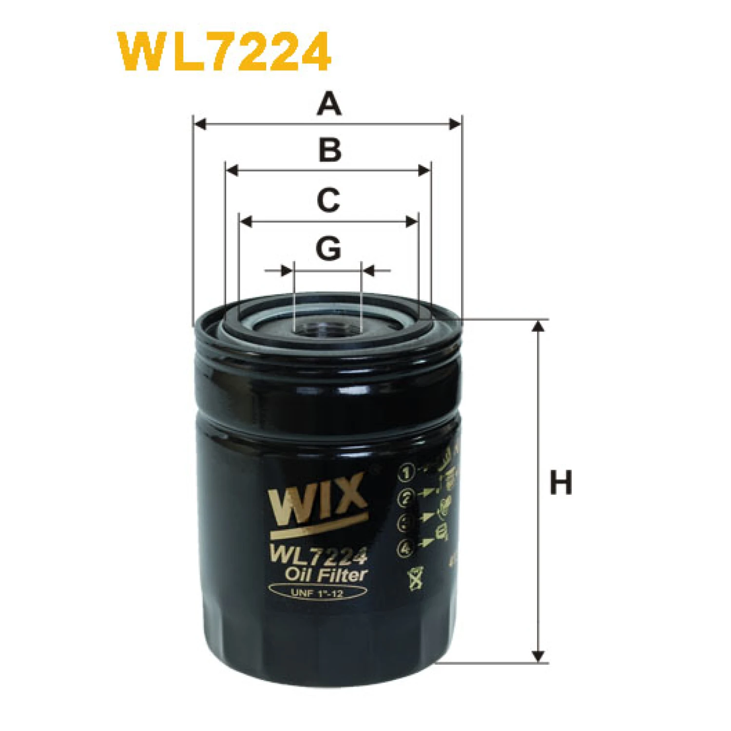 Фільтр оливи WIX FILTERS Fiat-Allis/Geotech/Hitachi WLandrover 88/109 (WL7224)