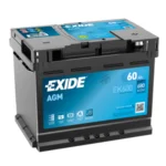 Акумулятор EXIDE AGM 12V 60Ah 680A R+ 242 мм х 175 мм х 190 мм (EK600)
