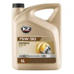 Олива трансмісійна K2 Synthetic Gear Oil GL-5 75W-90 5 л (O5565E)