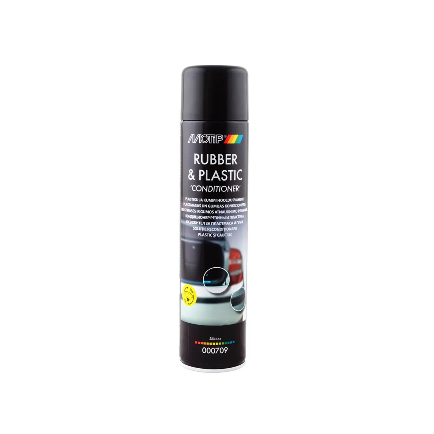Очищувач-кондиціонер для гуми та пластику MOTIP Rubber & Plastic Conditioner аерозоль 600 мл (000709)