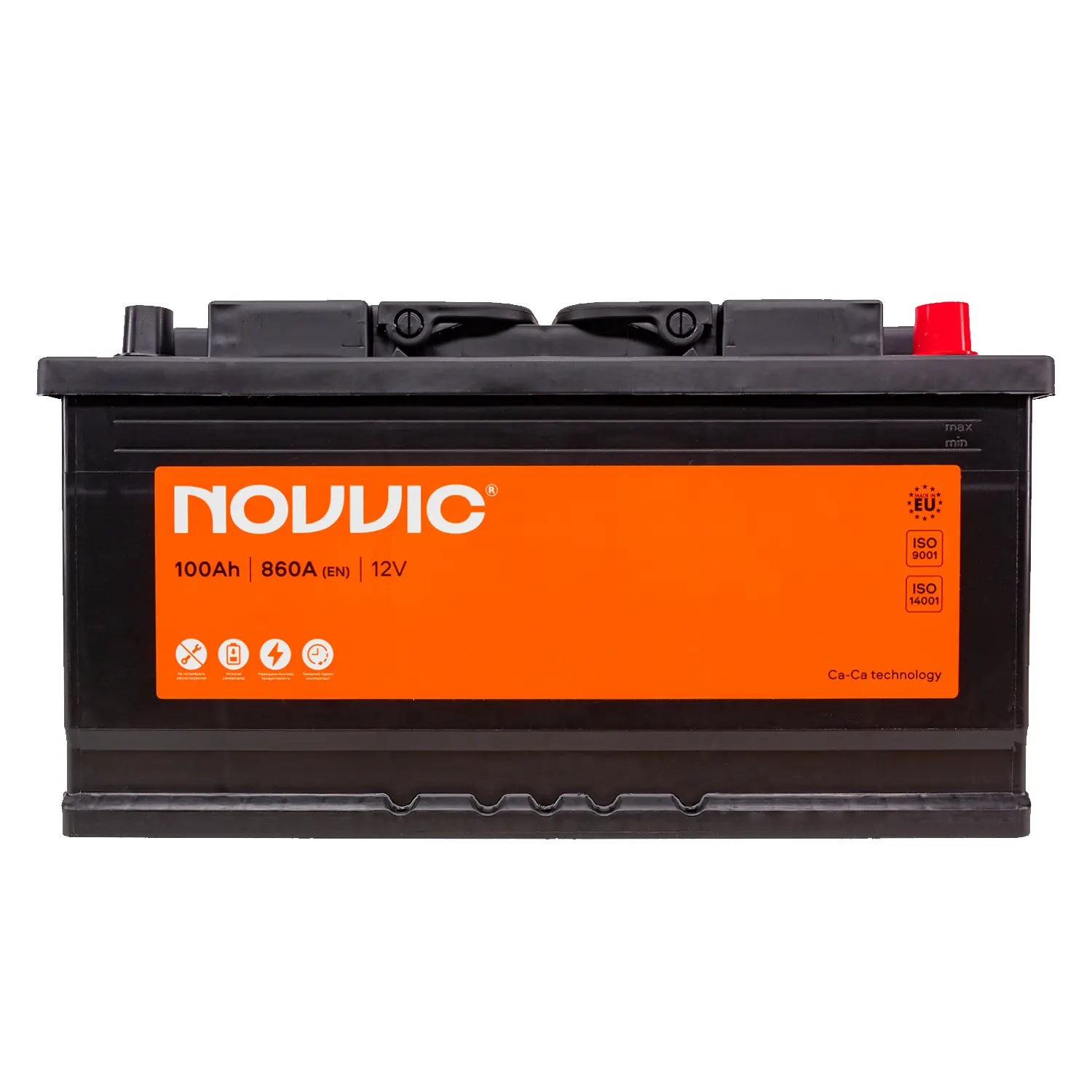 Акумулятор NOVVIC 12 V 100 Ah 860 A R+ 352 мм х 175 мм х 190 мм (JP1000)