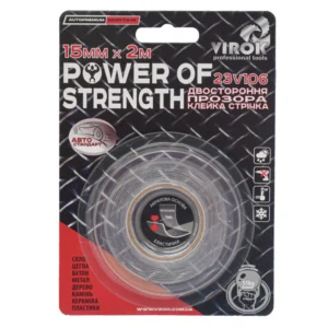Стрічка автомобільна двостороння VIROK Power of strength 15 мм х 2 м (23V106)
