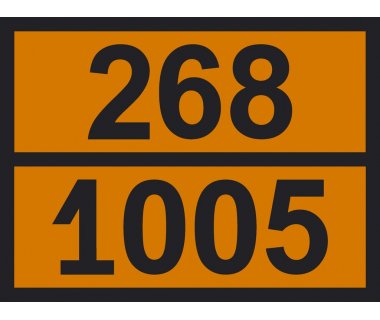 Інформаційна табличка ADR "Аміак безводний 268-1005" Bicma Цинк Італія (2602991420)