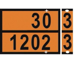 Інформаційна табличка трансформована ADR "Дизель 30-1202/Бензин 33-1203" Bicma Нерж Італія (2601391451)