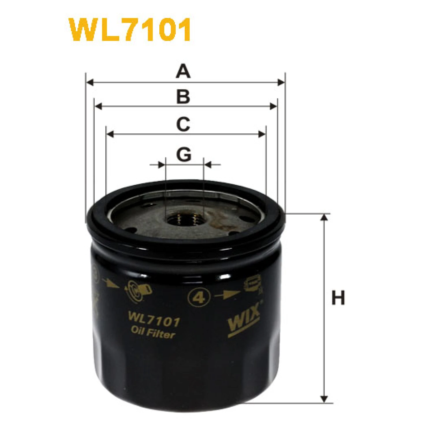 Фільтр оливи WIX FILTERS Citroen AK, AKS, Carraro Antonio Tigre/Tigrecar, Citroen 2CV, Ami, Dyane, (WL7101)