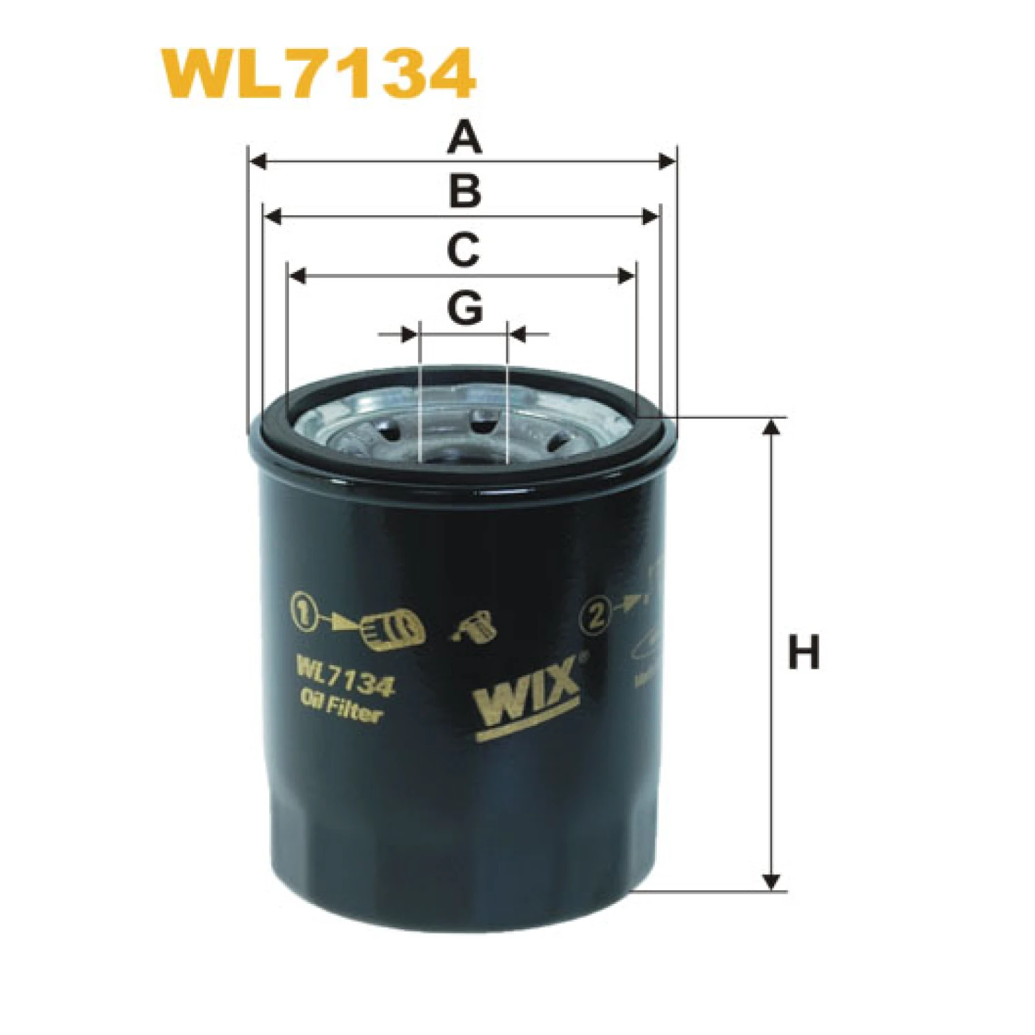 Фільтр оливи WIX FILTERS Daihatsu, Ford, Honda, Hyundai, Kia, Mazda, Mitsubishi, Nissan, Opel, Peu (WL7134)