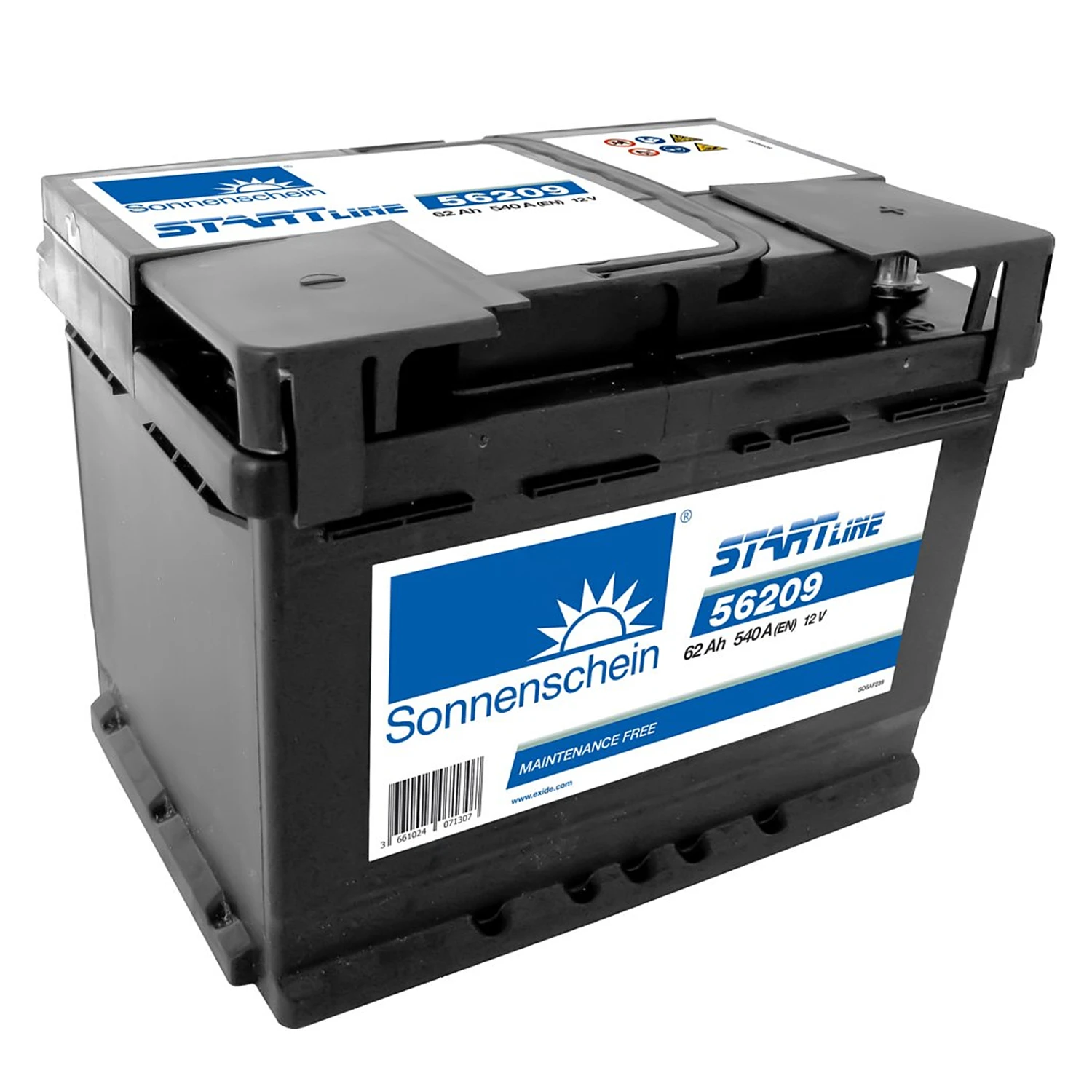 Акумулятор SONNENSCHEIN 12V 62Ah 540A L+ 242 мм х 175 мм х 190 мм (56209)