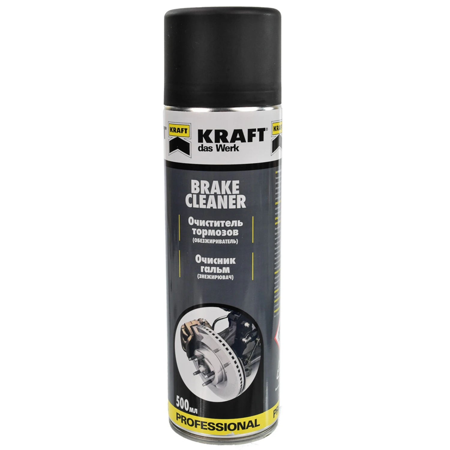 Очищувач для гальмівної системи KRAFT Brake Cleaner аерозоль 500 мл (KF005)