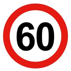 Наклейка обмеження швидкості "60км/год"