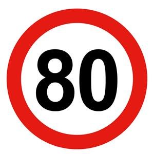 Наклейка обмеження швидкості "80км/год"