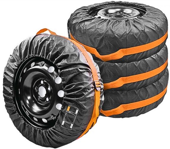 Чохол на колеса авто R13/R15 поліестер чорний, к-кт 4 шт (LAVITA)