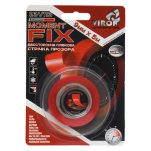 Стрічка двостороння плівкова VIROK Moment Fix 9 мм х 5 м (23V113)