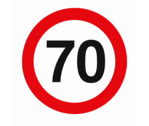 Обмеження швидкості 70 км D=12 см Вініл (2603300104)